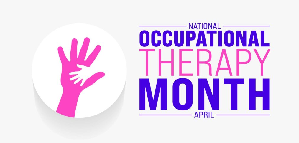 April is National Occupational Therapy Month background template. Holiday concept. use to background, banner, placard, card, and poster design template with text inscription and standard color. vector